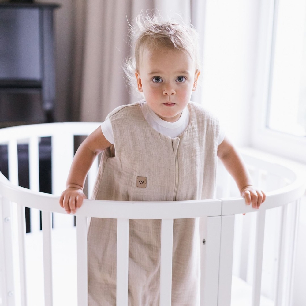 Miegmaišis su kojomis iš muslino, 2,5 TOG, „Malaga“, 1–2 m., smėlio spalvos